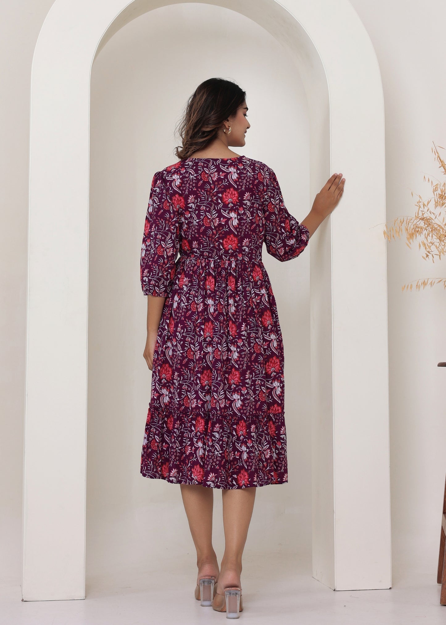 Purple Floral Middhi Dress