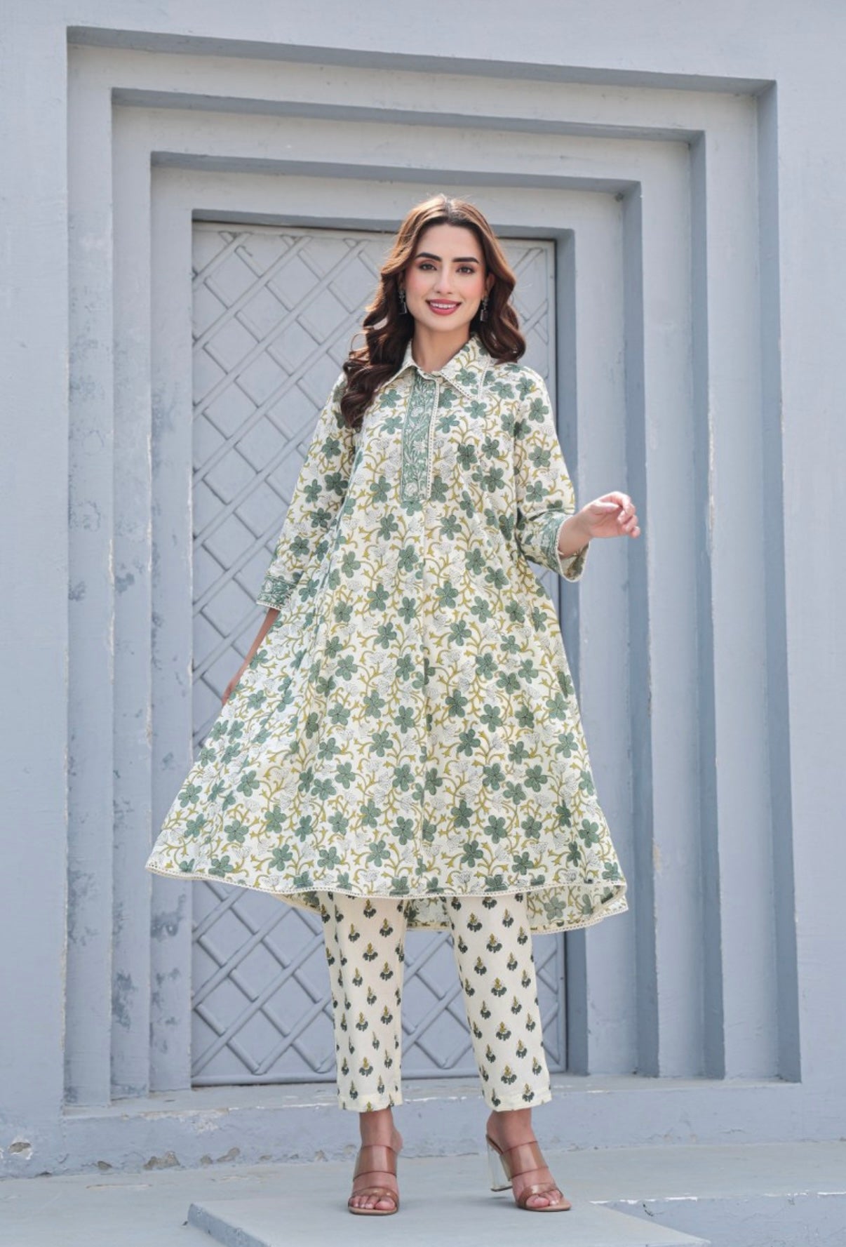 FLORALBLOOM PRINTED COTTON KURTA SET