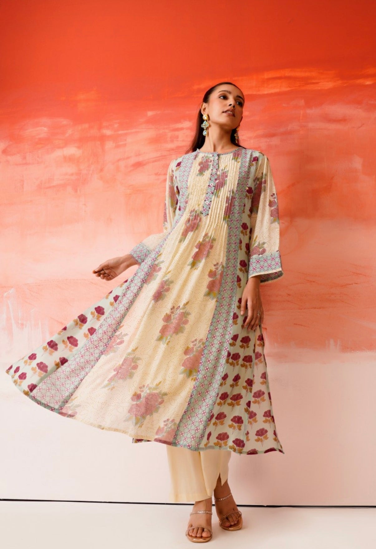 Soft Rose Meadow Cotton Kurta Set
