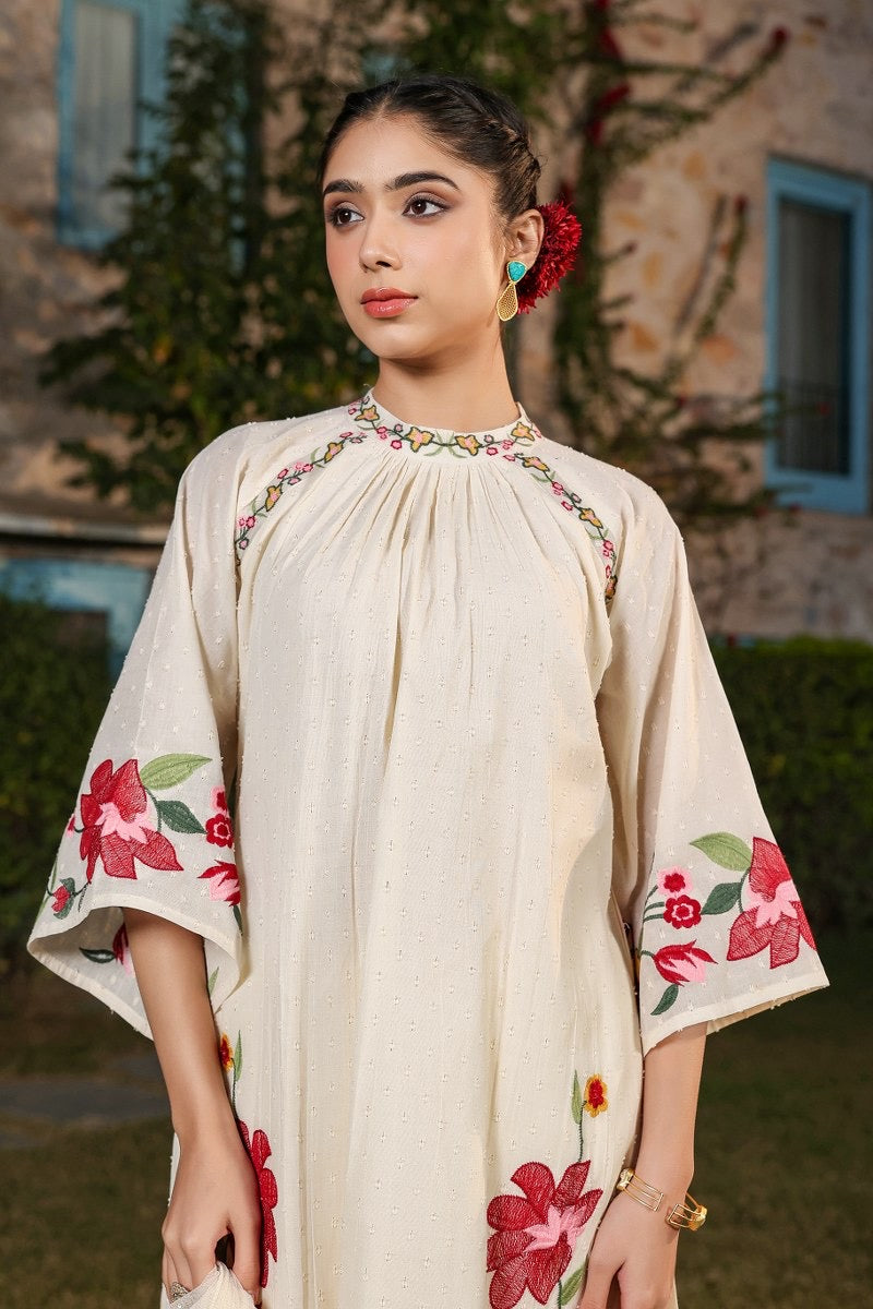 Vedika Cotton Fooral Embroidered Suit Set
