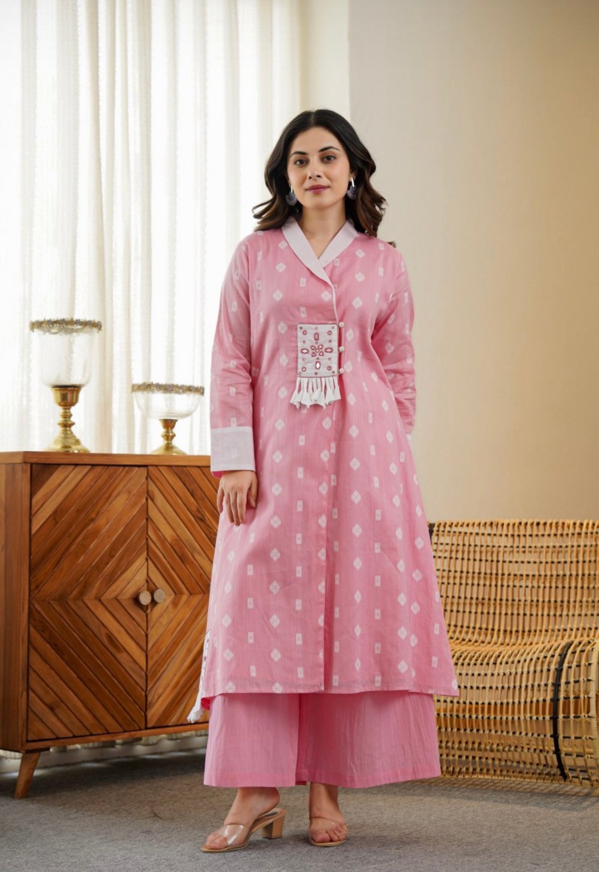 Blush Blossom Embroidered Kurta Set