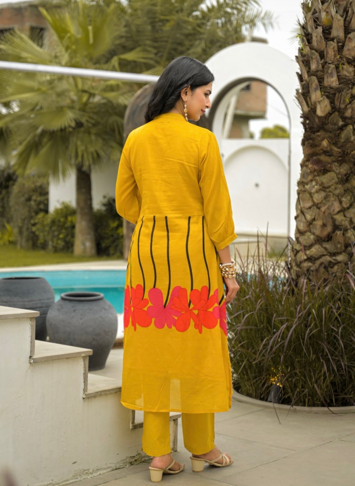 Marigold Bloom Contemporary Cotton Kurta Set