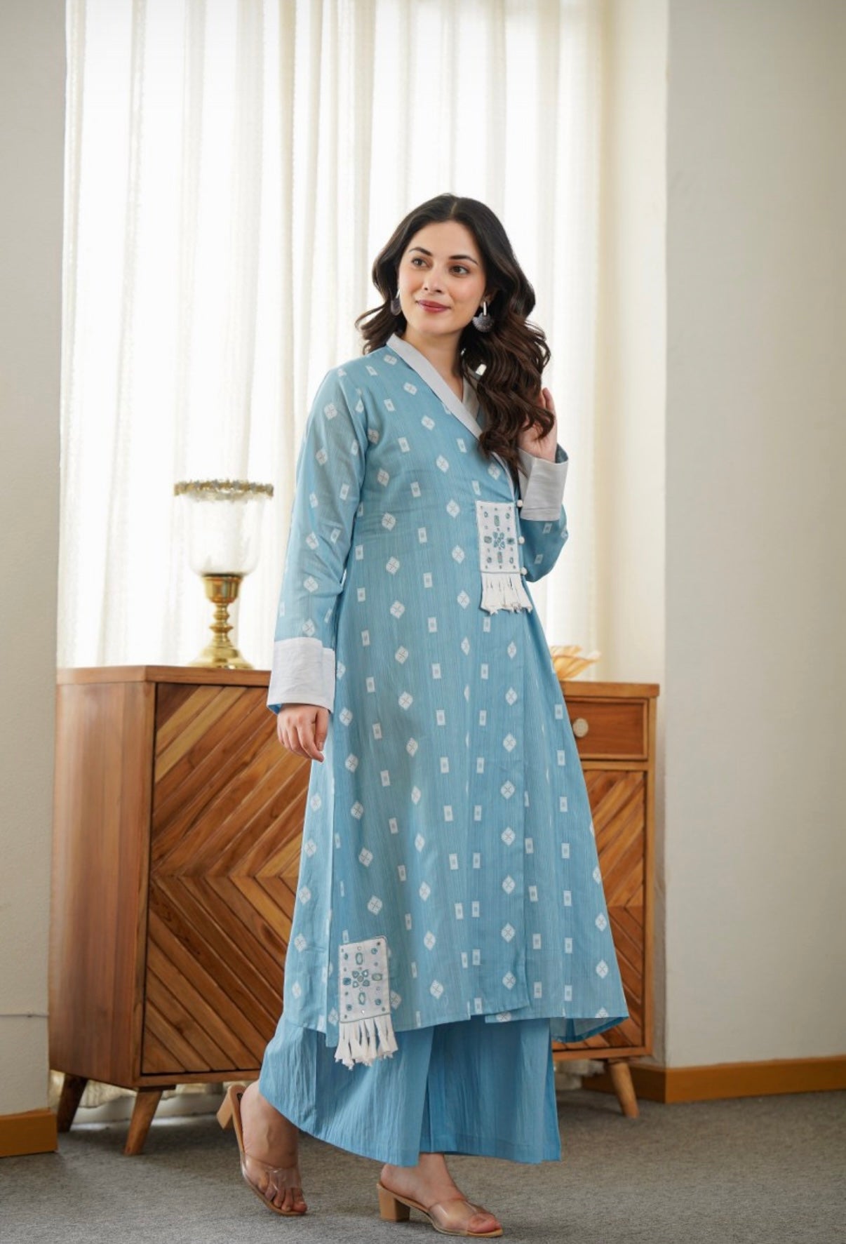 Aqua Grace Embroidered Kurta Set