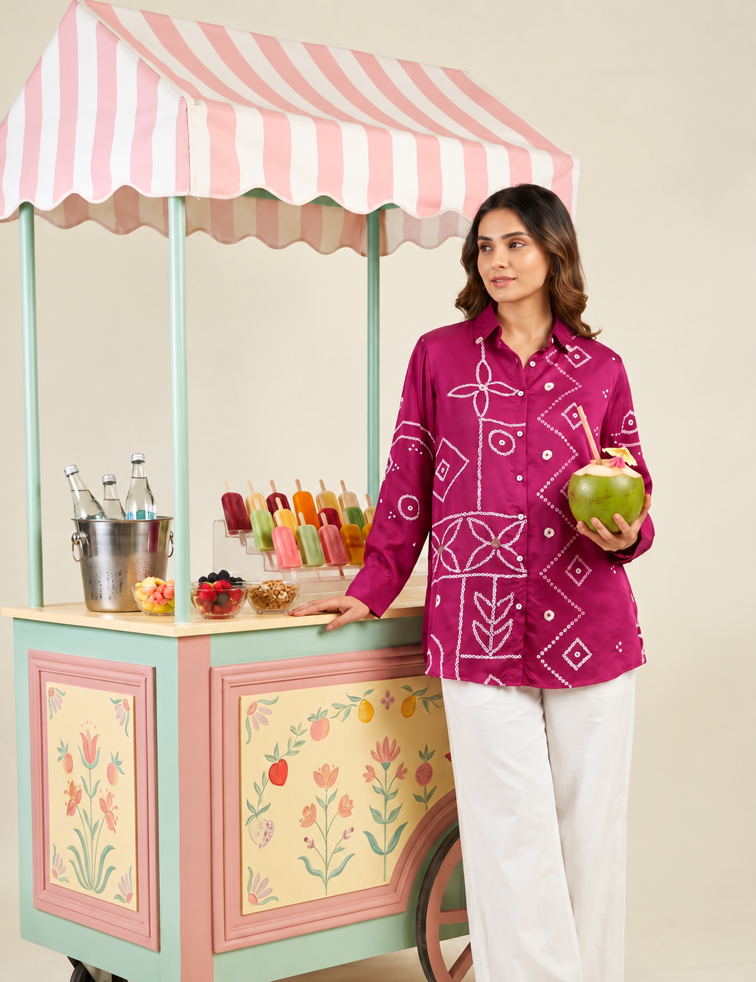 Fuchsia dazzle artistic shirt