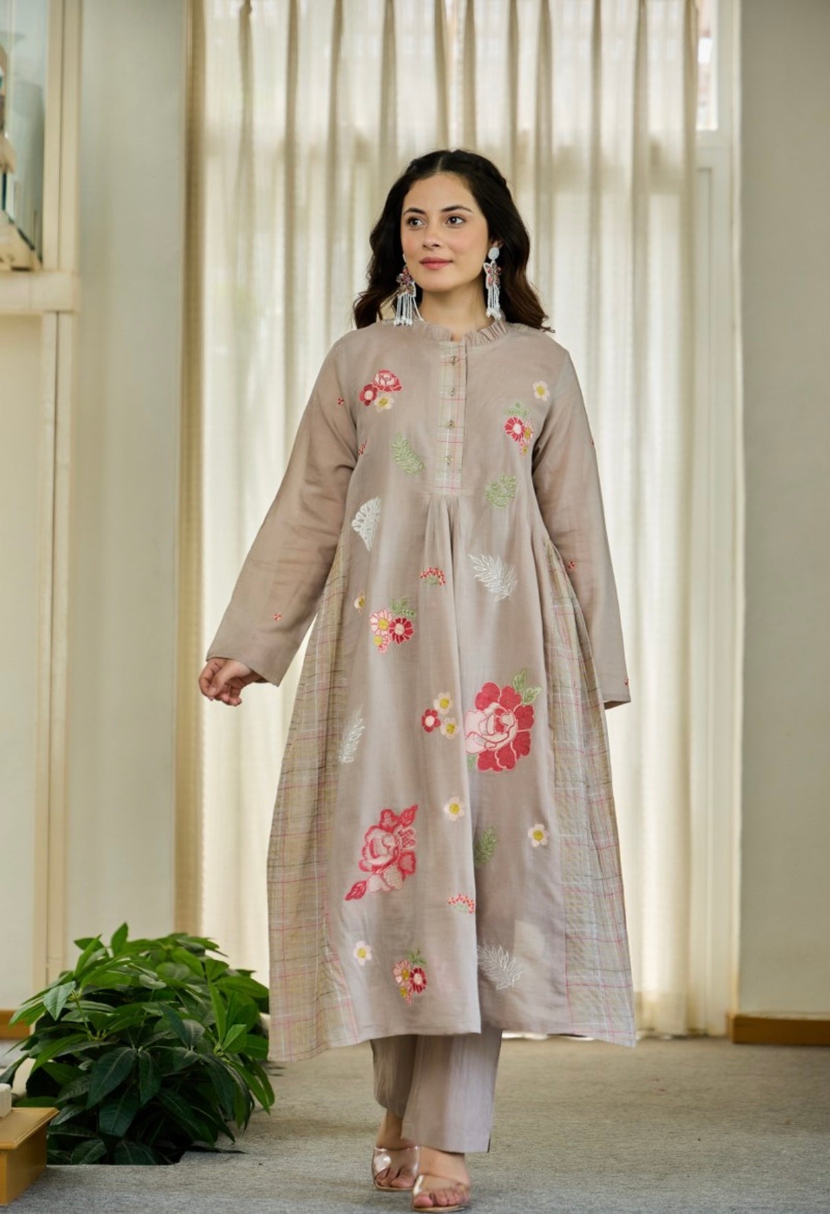 Petal Whisper Cotton Embroidered Kurta Set