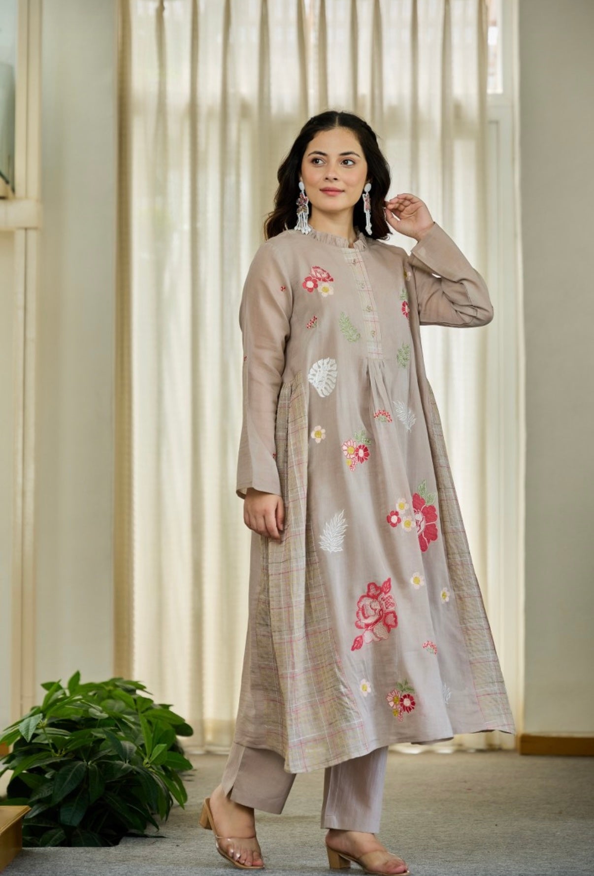 Petal Whisper Cotton Embroidered Kurta Set