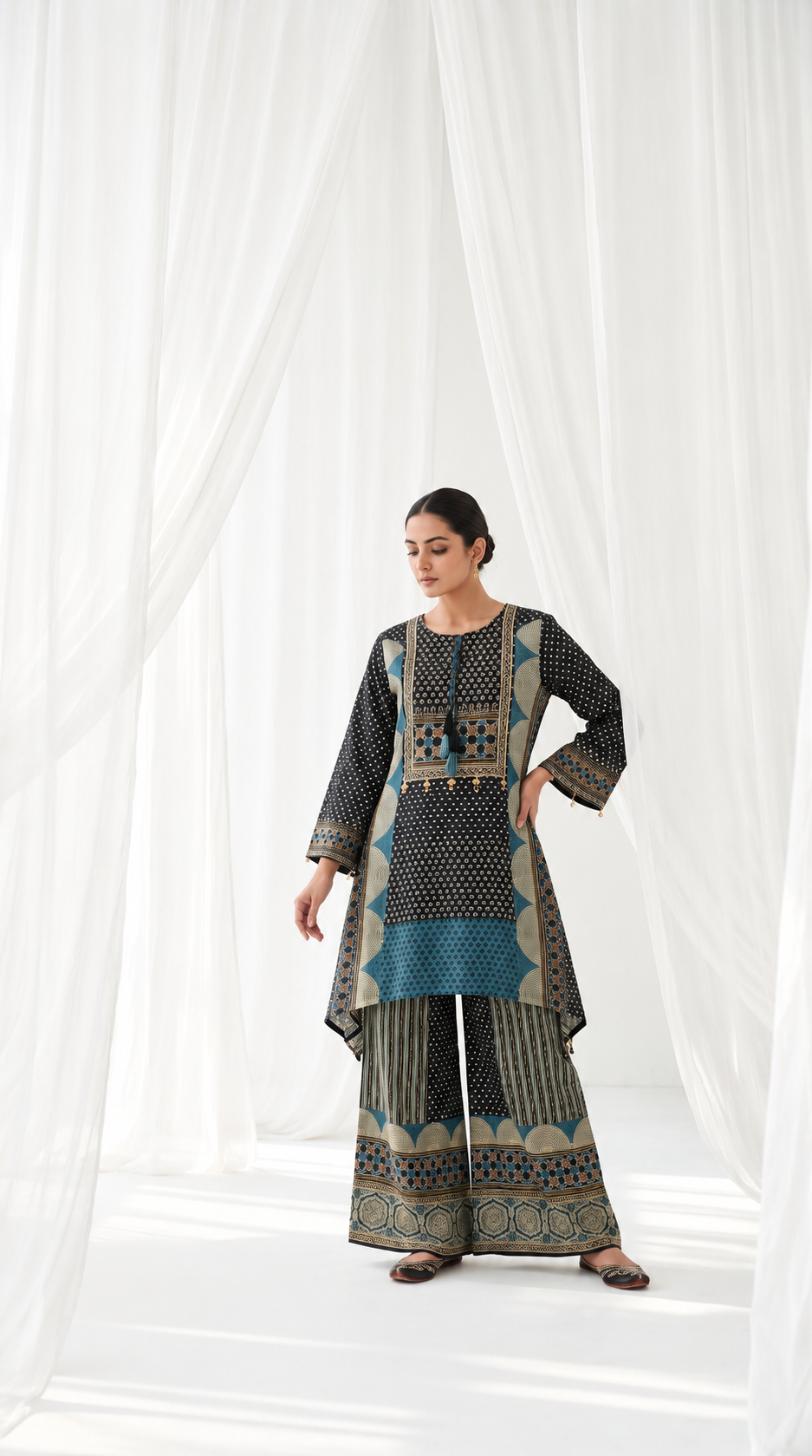 Moss garden heritage embroidered kurta set