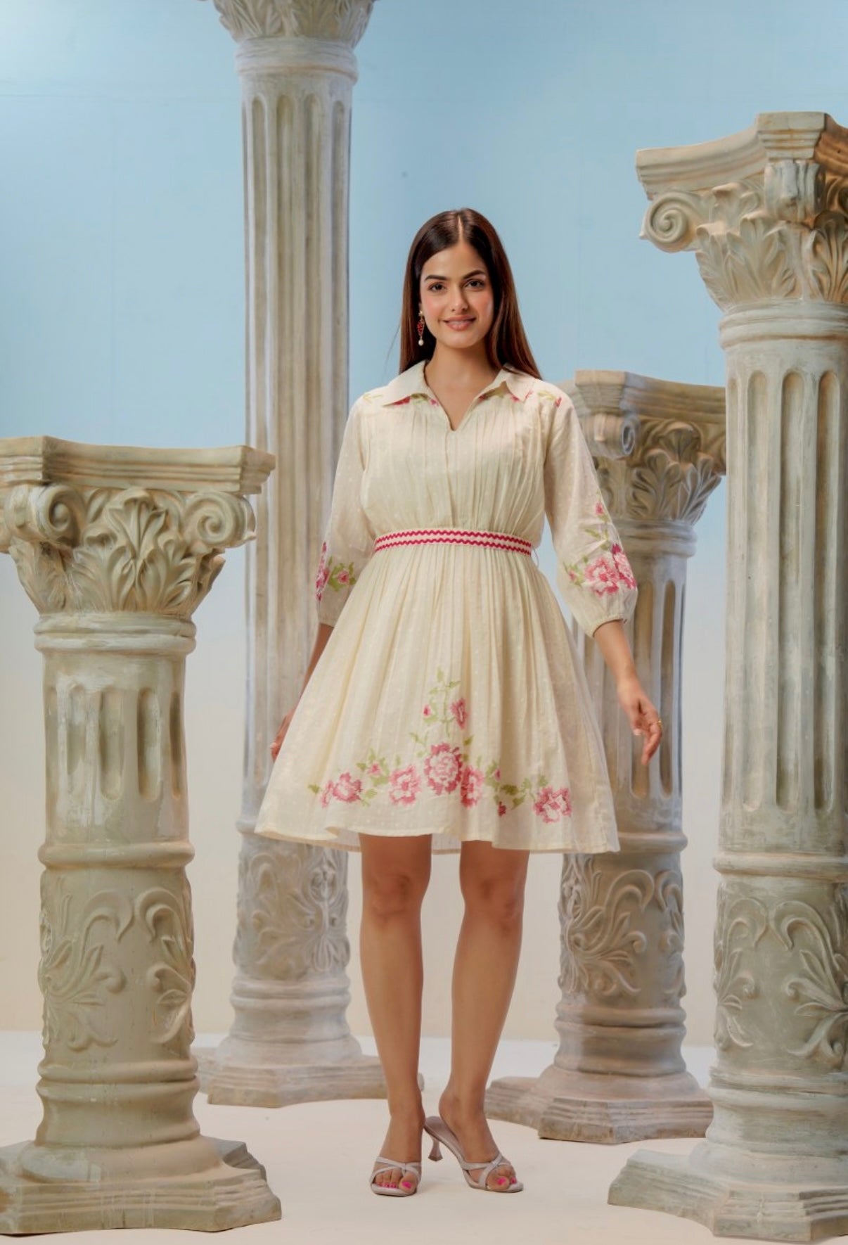 Rose Whisper Ivory Cotton Dress