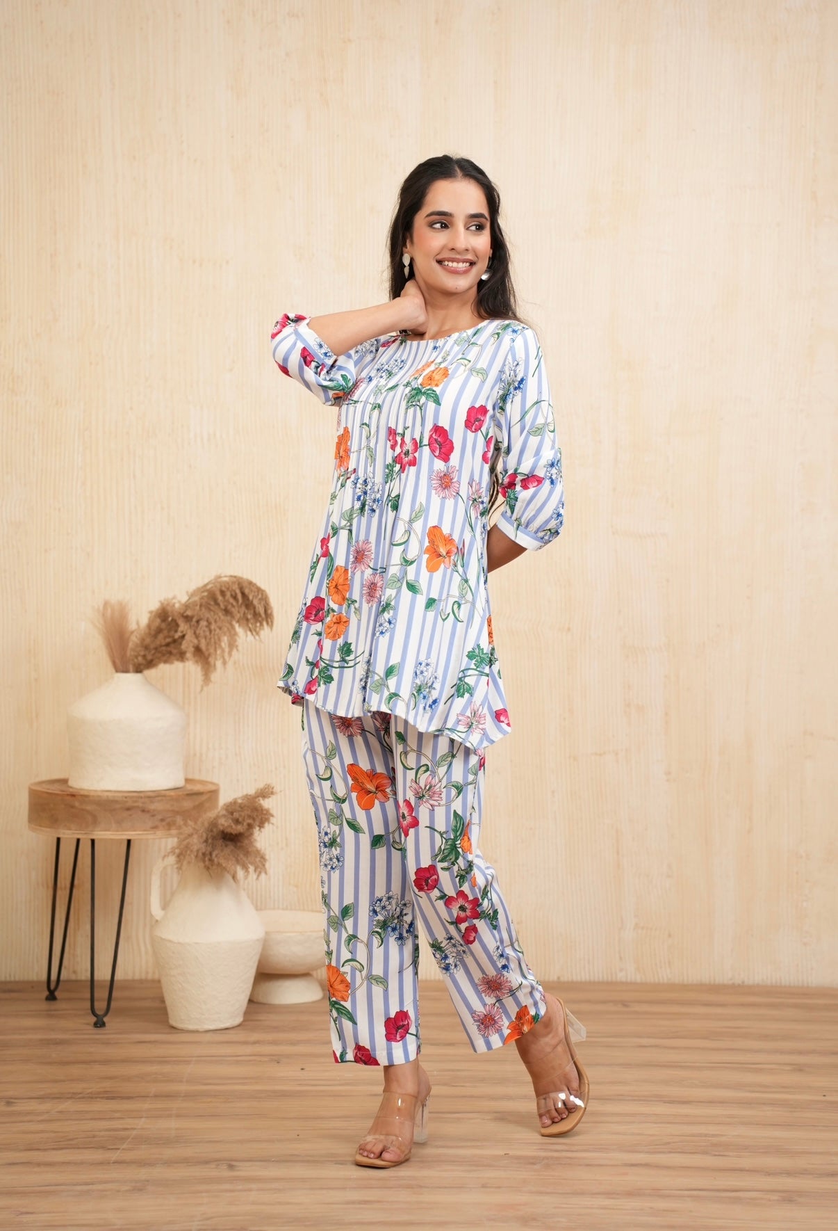 Blooming Petal Stripes Co-ord Set
