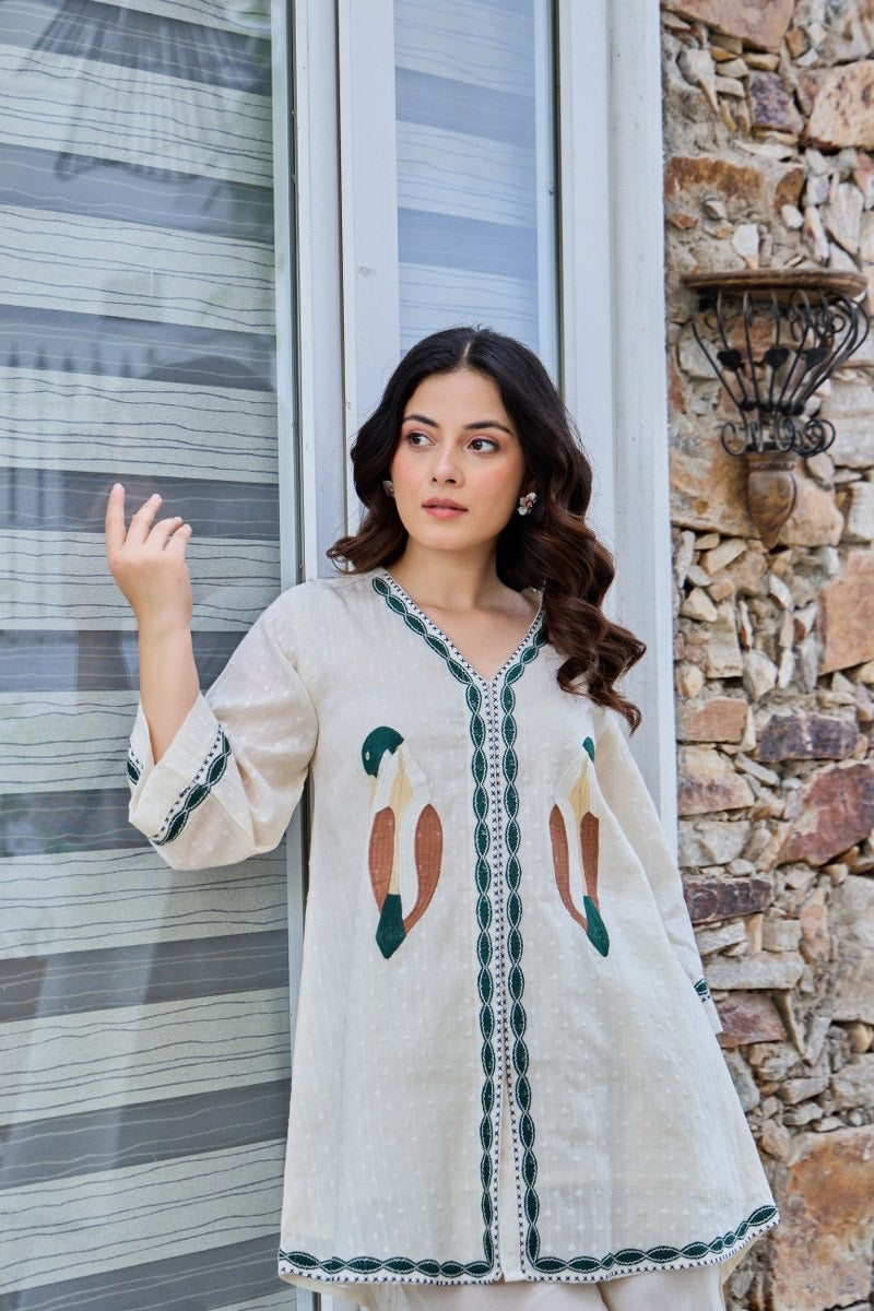 Wings Of Elegance Cotton Embroidered Coord Set