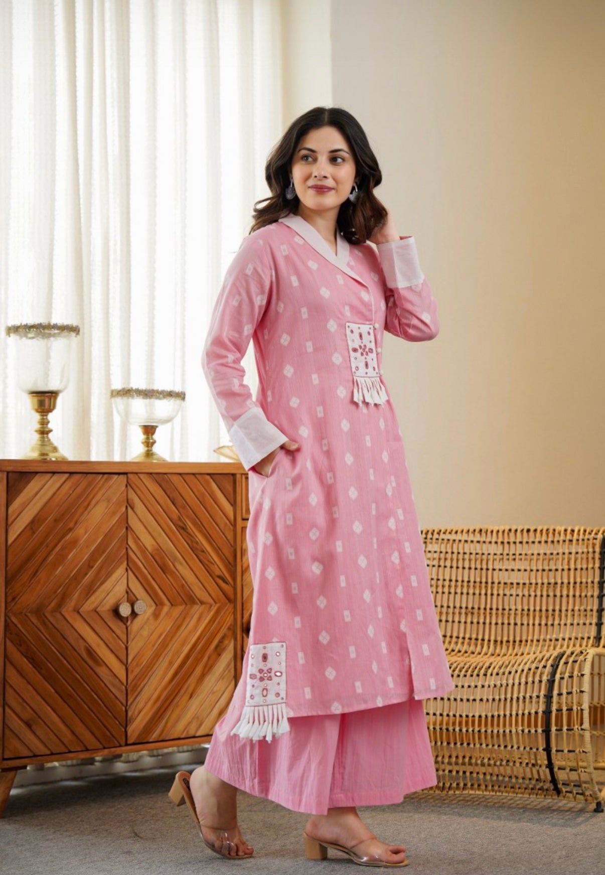 Blush Blossom Embroidered Kurta Set