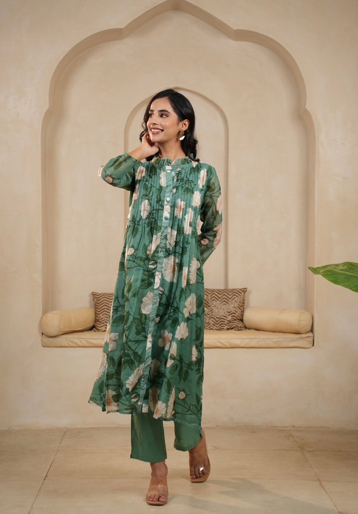 Green Meadow Mal Chanderi Kurta Set
