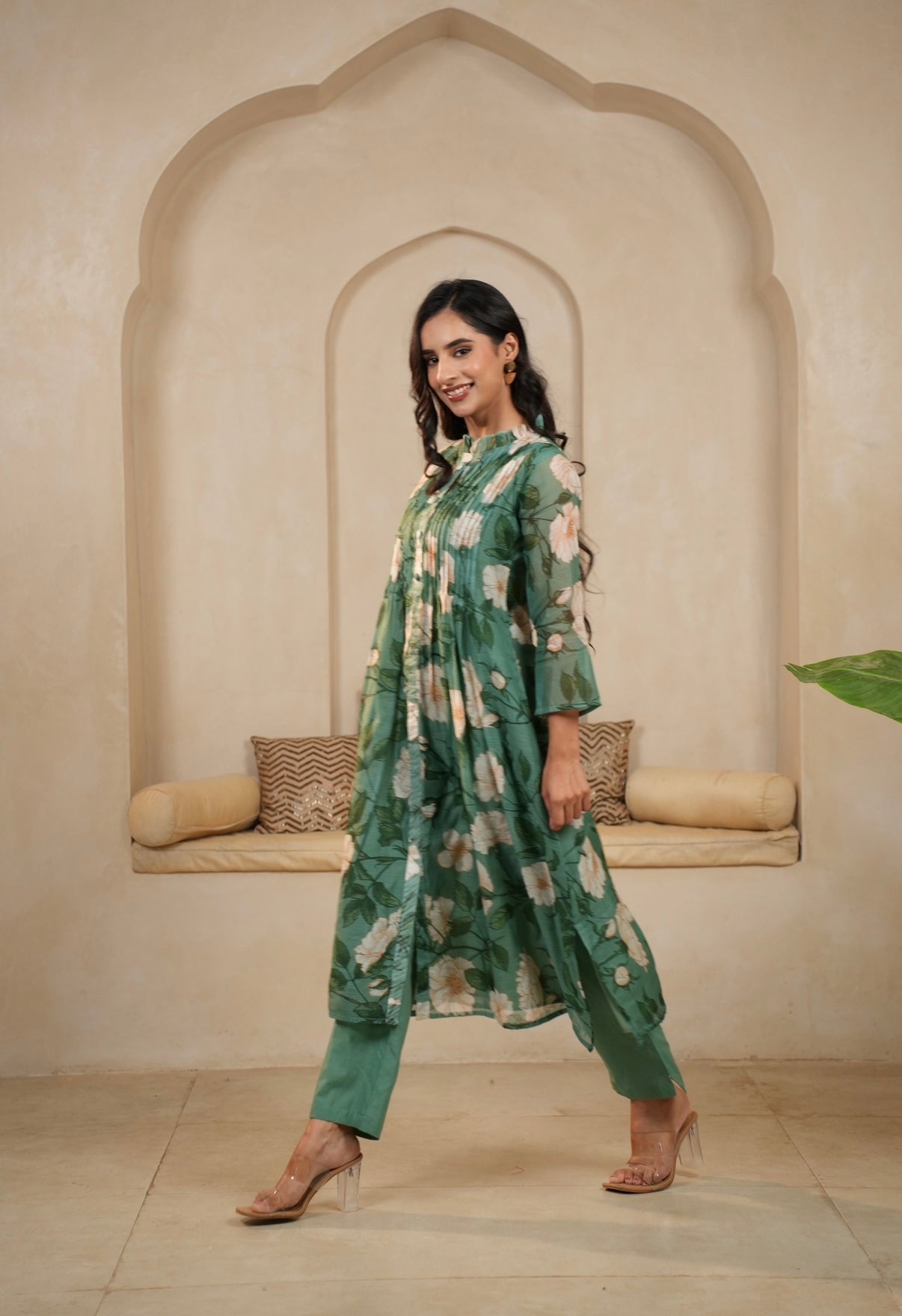 Green Meadow Mal Chanderi Kurta Set