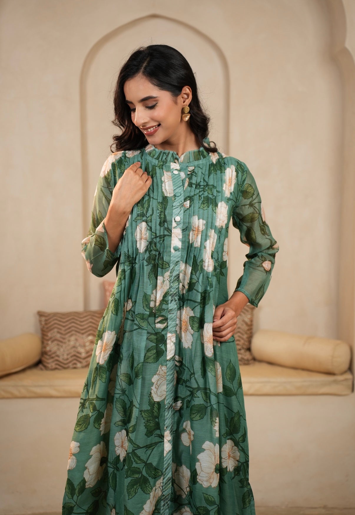 Green Meadow Mal Chanderi Kurta Set