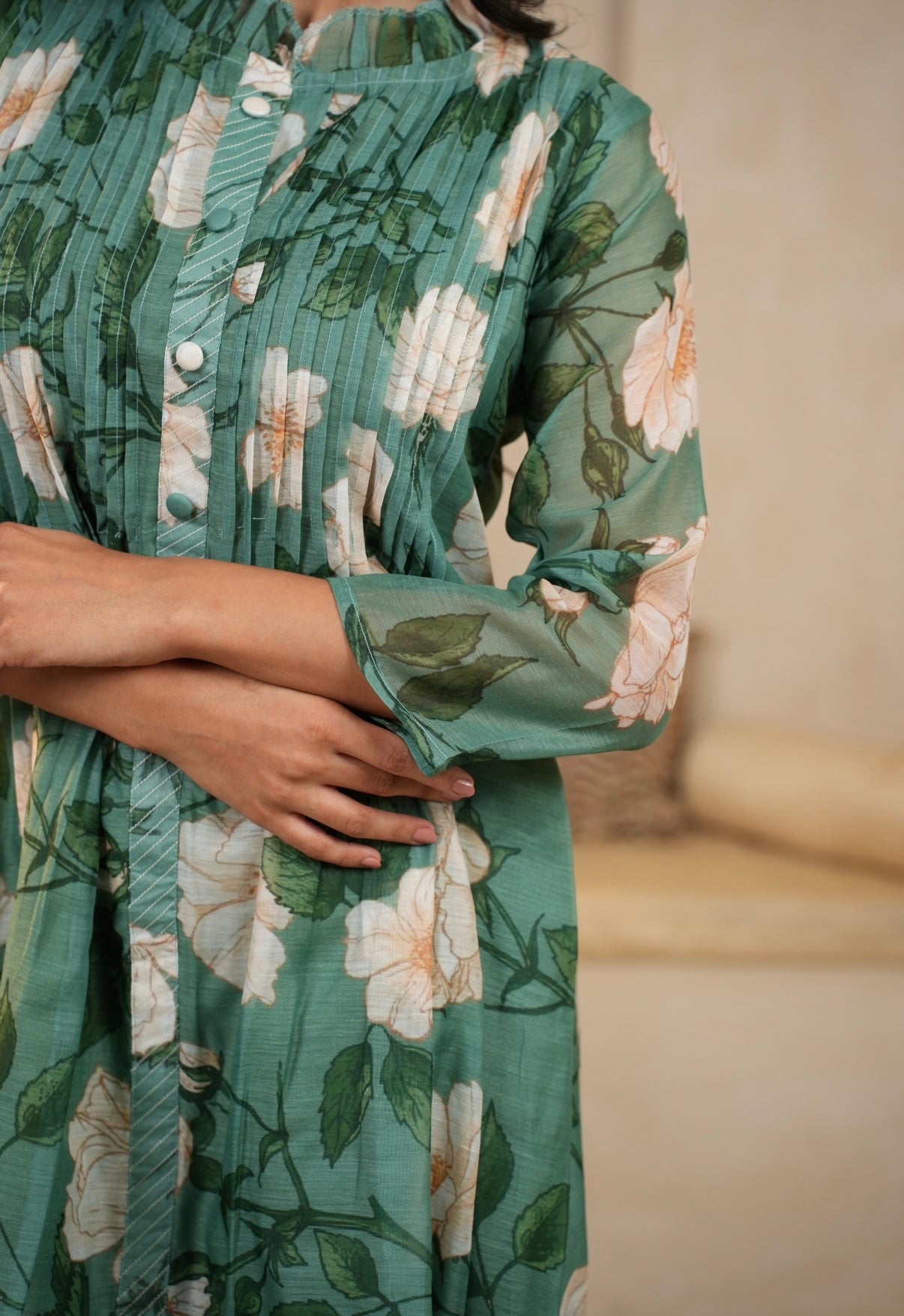 Green Meadow Mal Chanderi Kurta Set