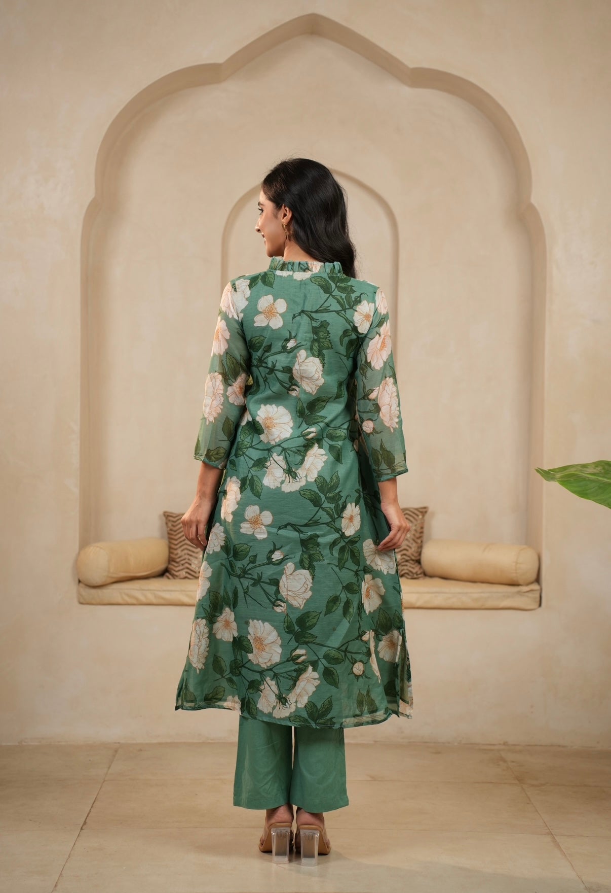 Green Meadow Mal Chanderi Kurta Set