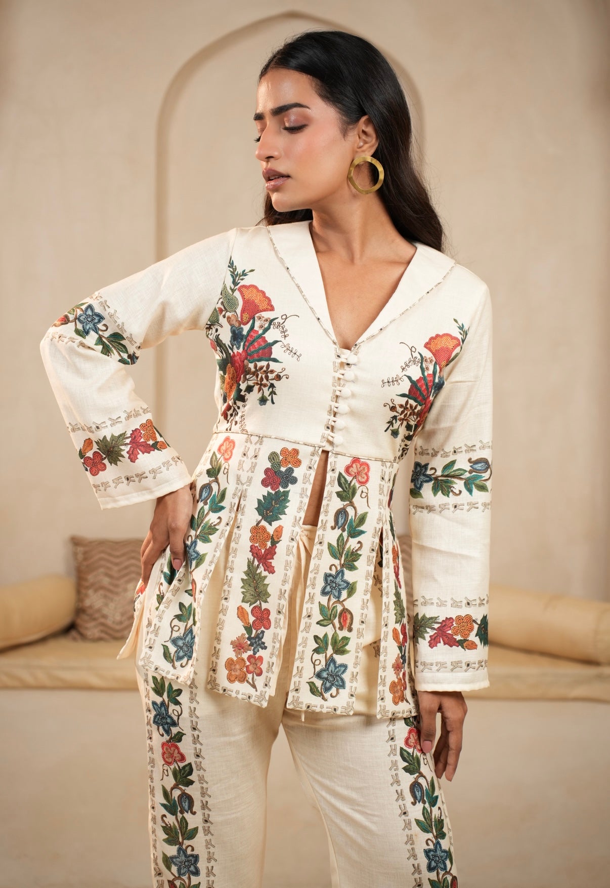 Vintage Flora Linen Co-ord Set