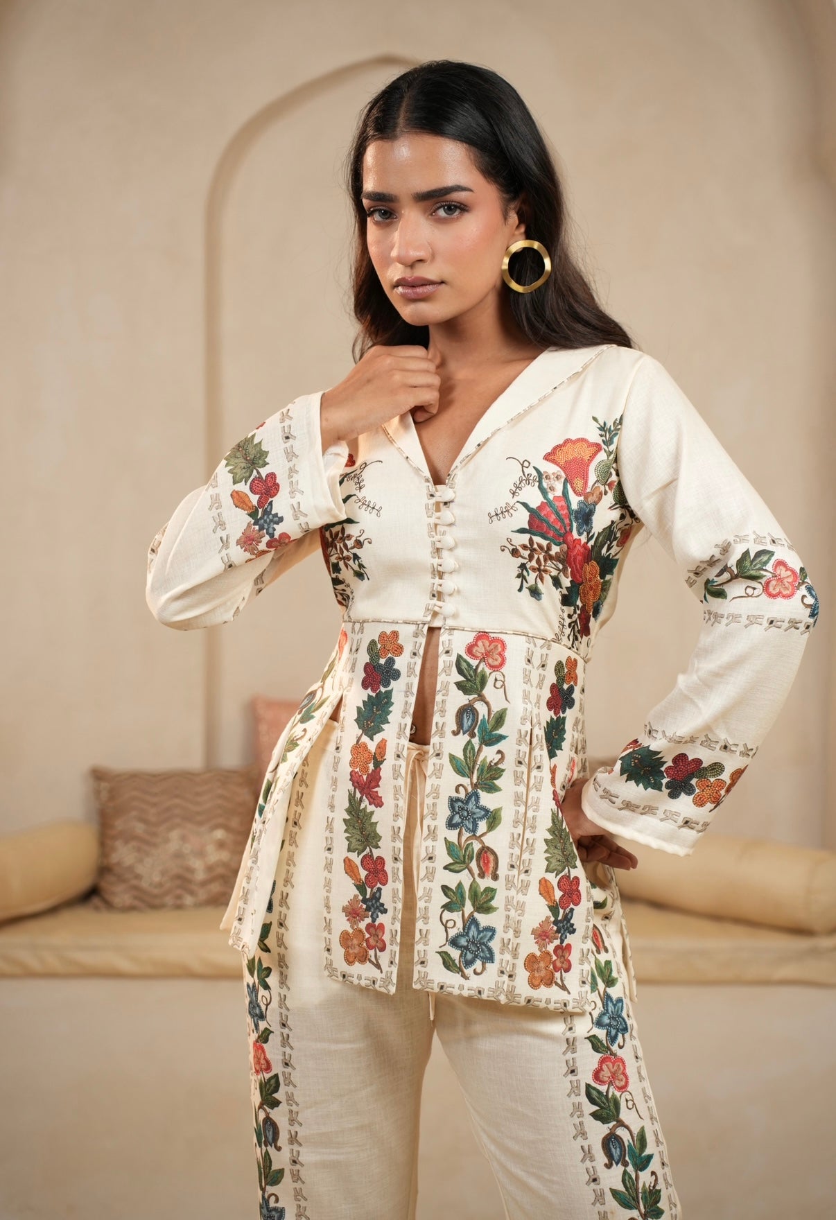 Vintage Flora Linen Co-ord Set