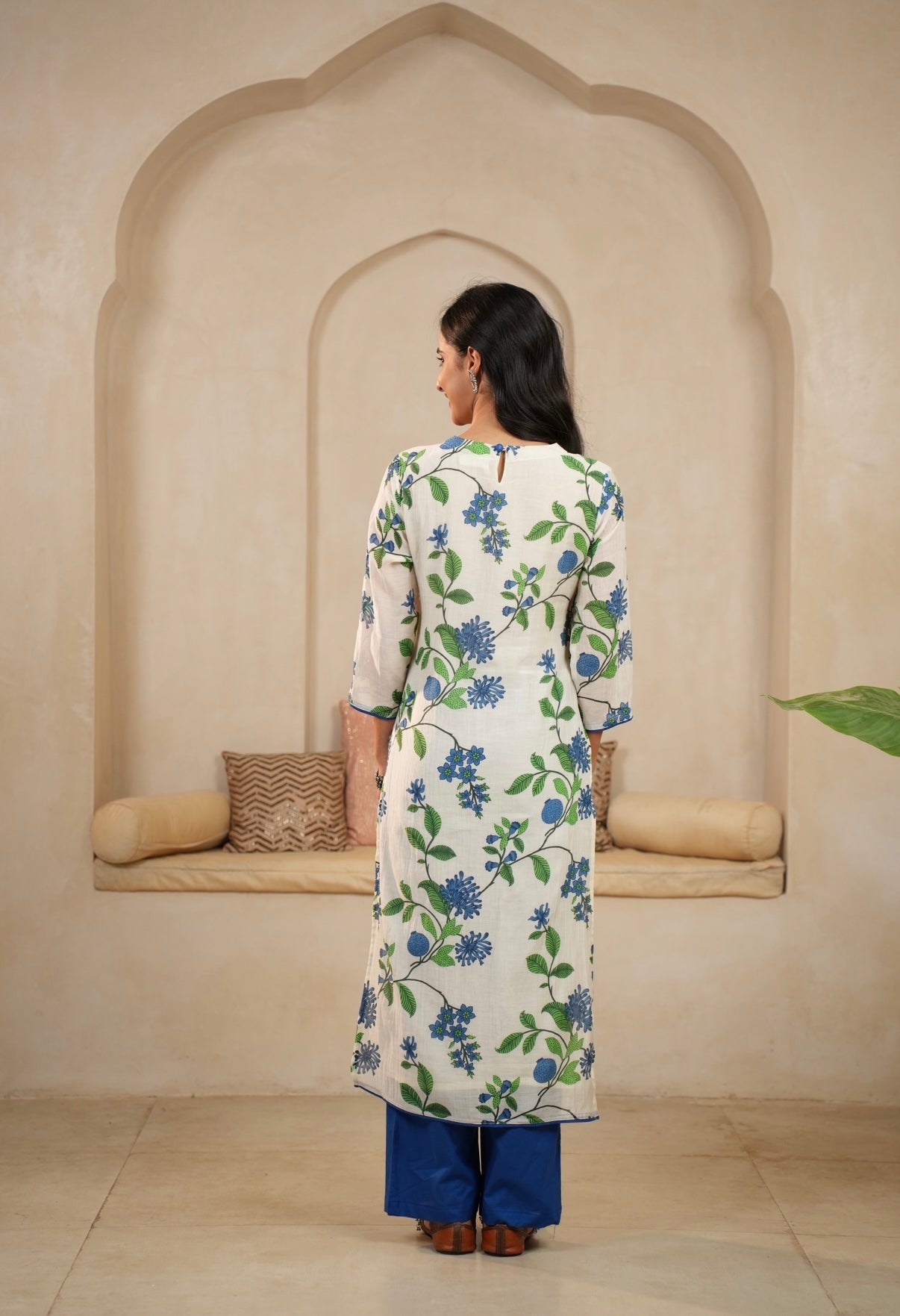 Indigo Garden Mal Chanderi Kurta Set