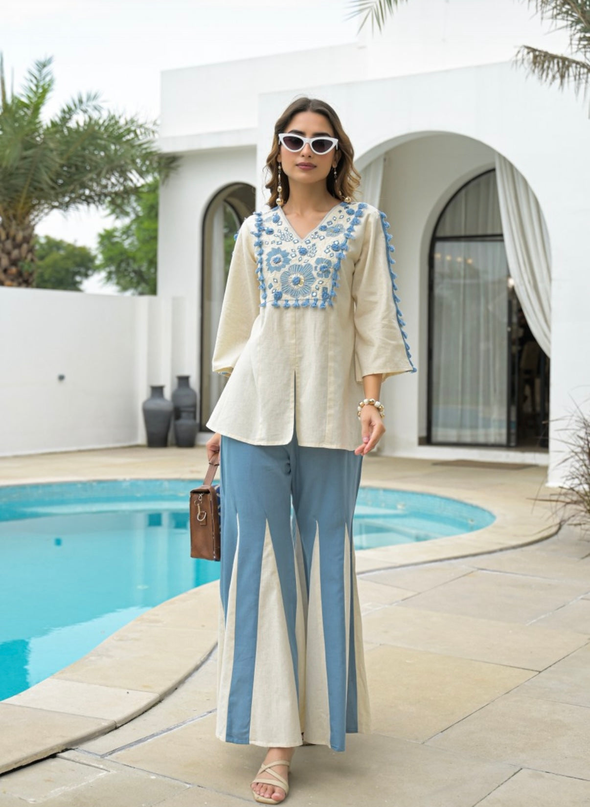 Bluebell Grace Embroidered Cotton Co-ord Set
