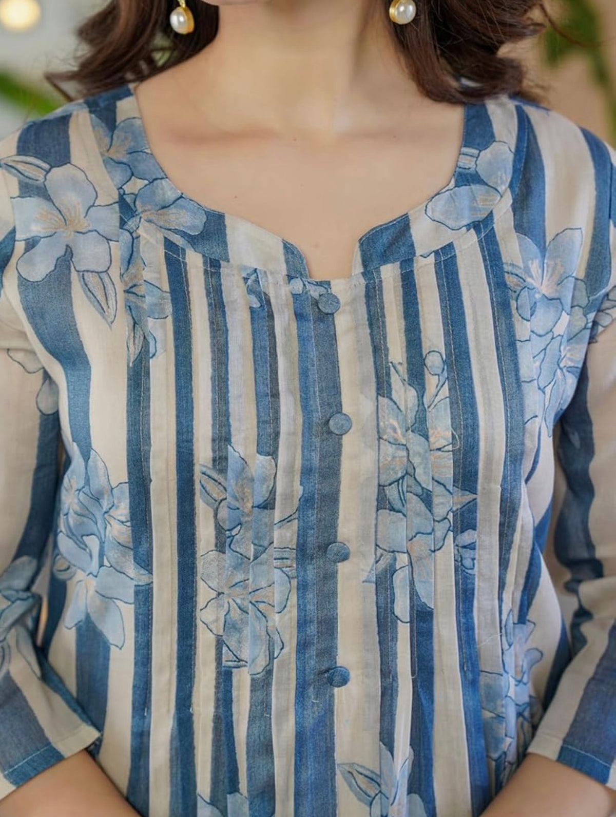 Ocean flora fusion kurta set