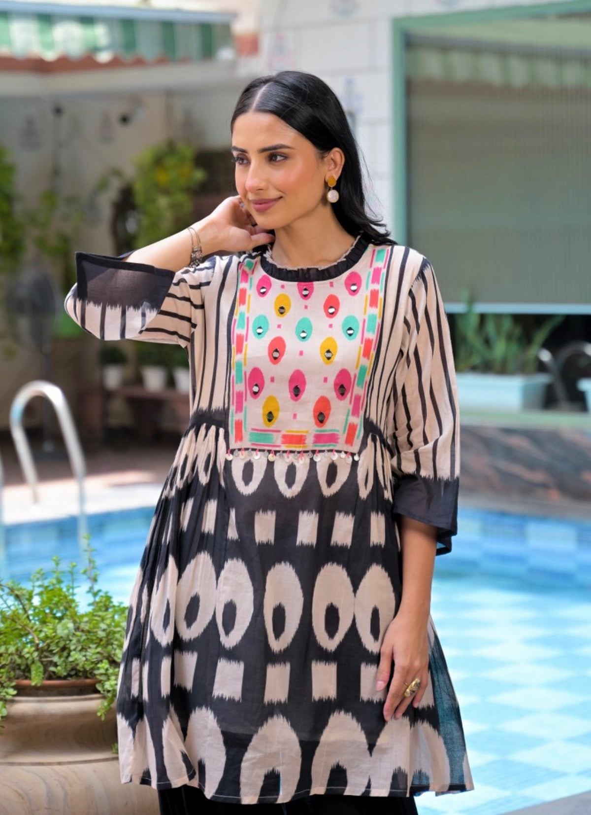 Urban ikkat fusion farshi set