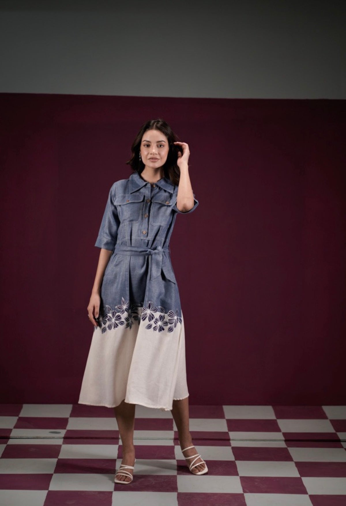 Indigo petal dress