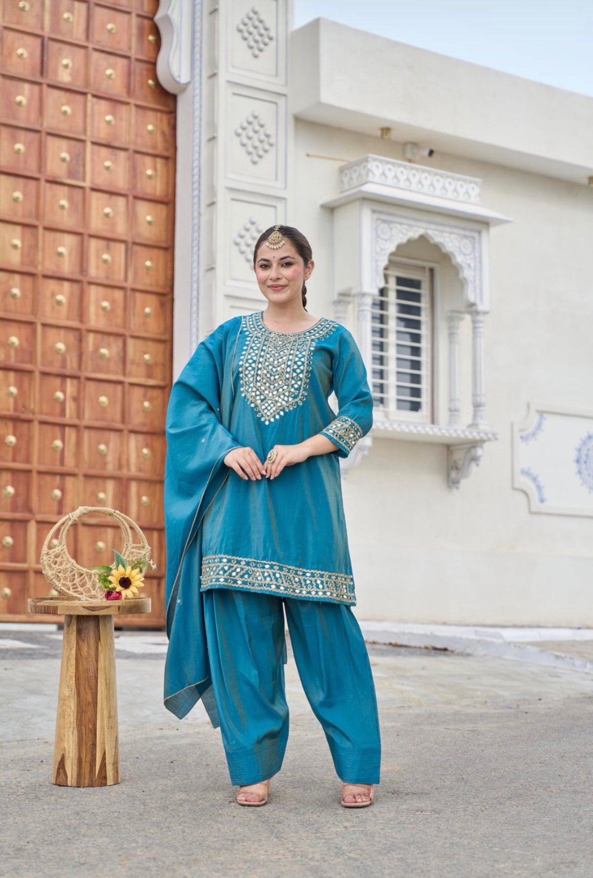 Regal teal noor kurta set