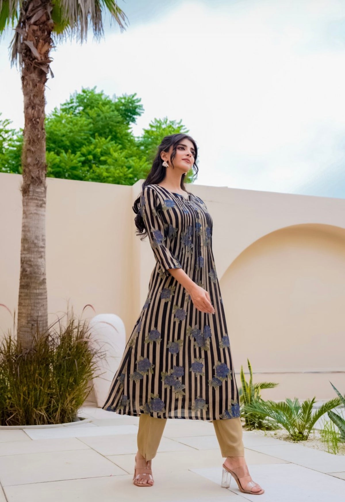 Twilight flora fusion kurta set