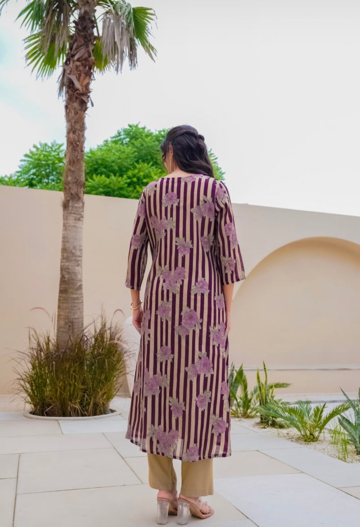 Mulberry flora fusion kurta set