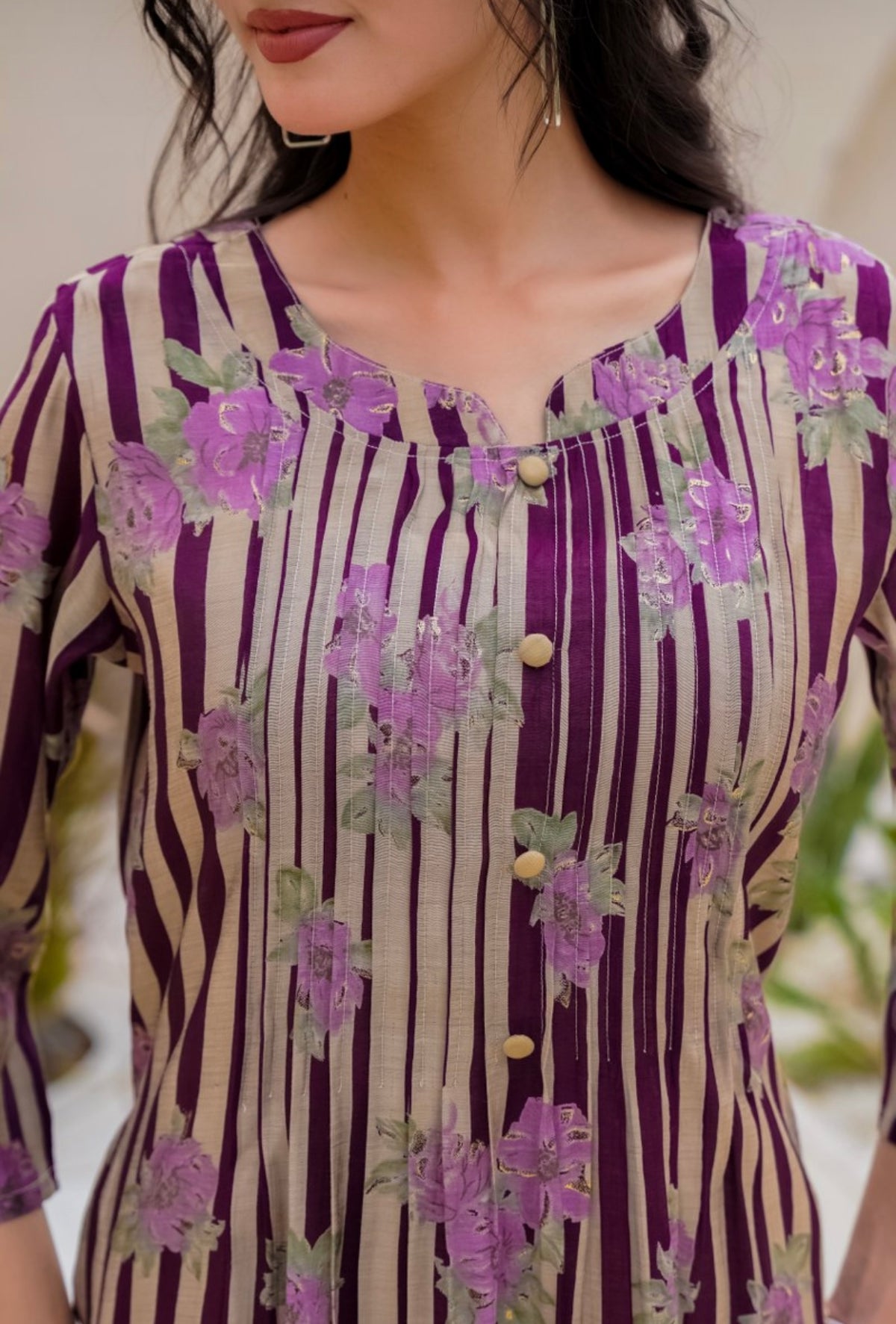 Mulberry flora fusion kurta set
