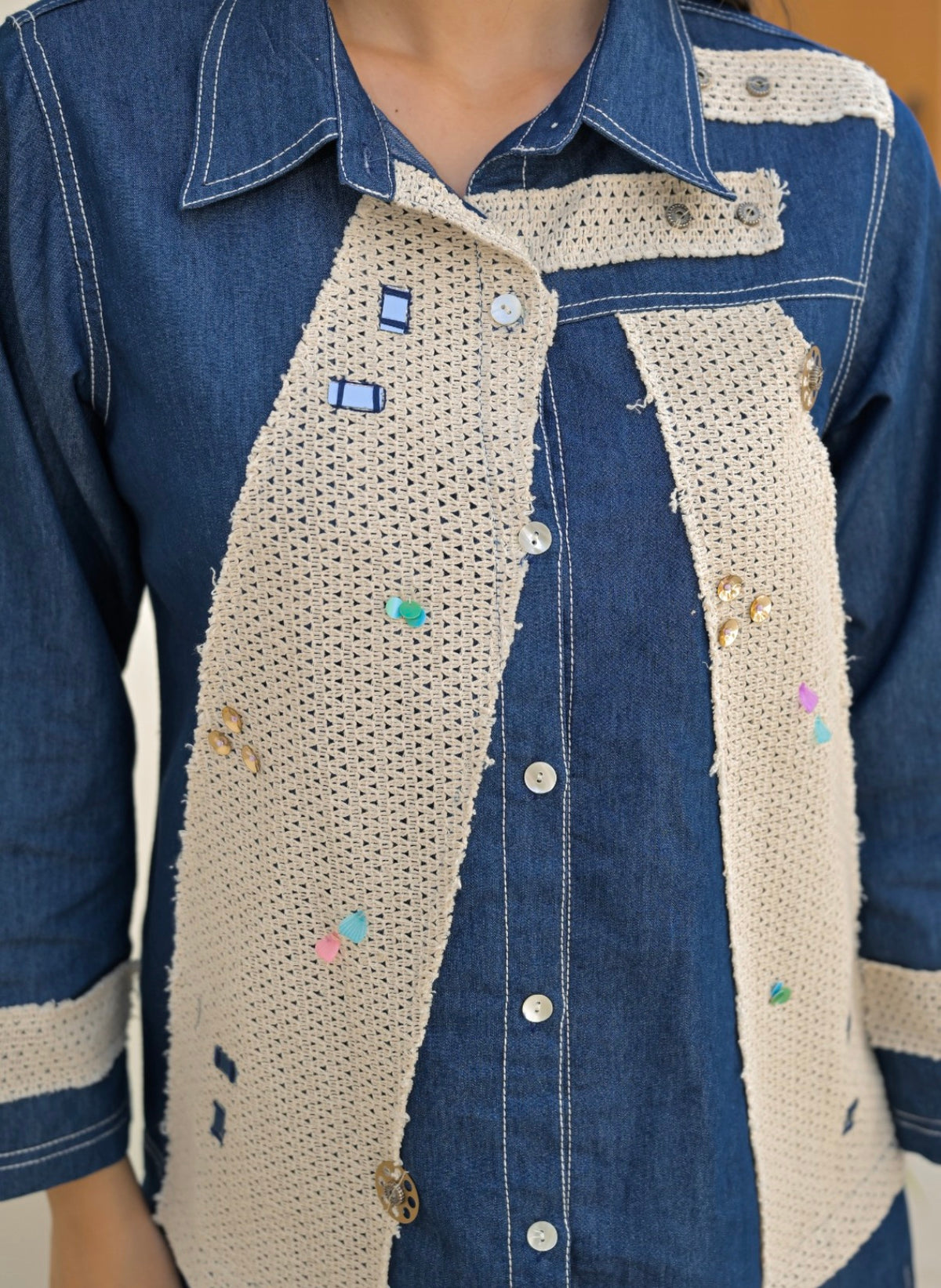 The indigo artisanal patchwork co-ord set