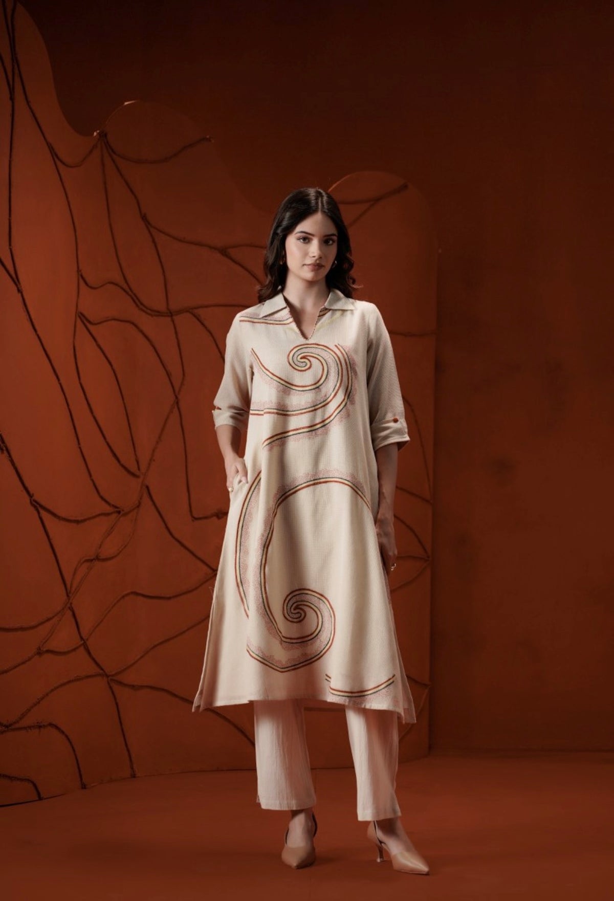 Sienna swirl contemporary kurta set