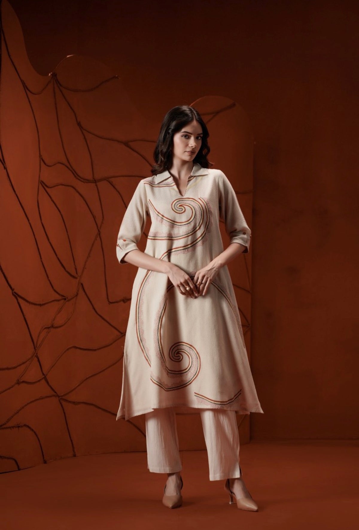 Sienna swirl contemporary kurta set