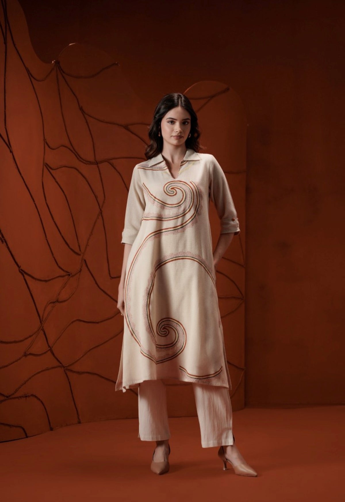 Sienna swirl contemporary kurta set