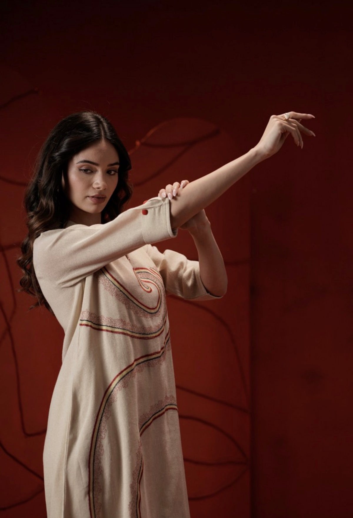Sienna swirl contemporary kurta set