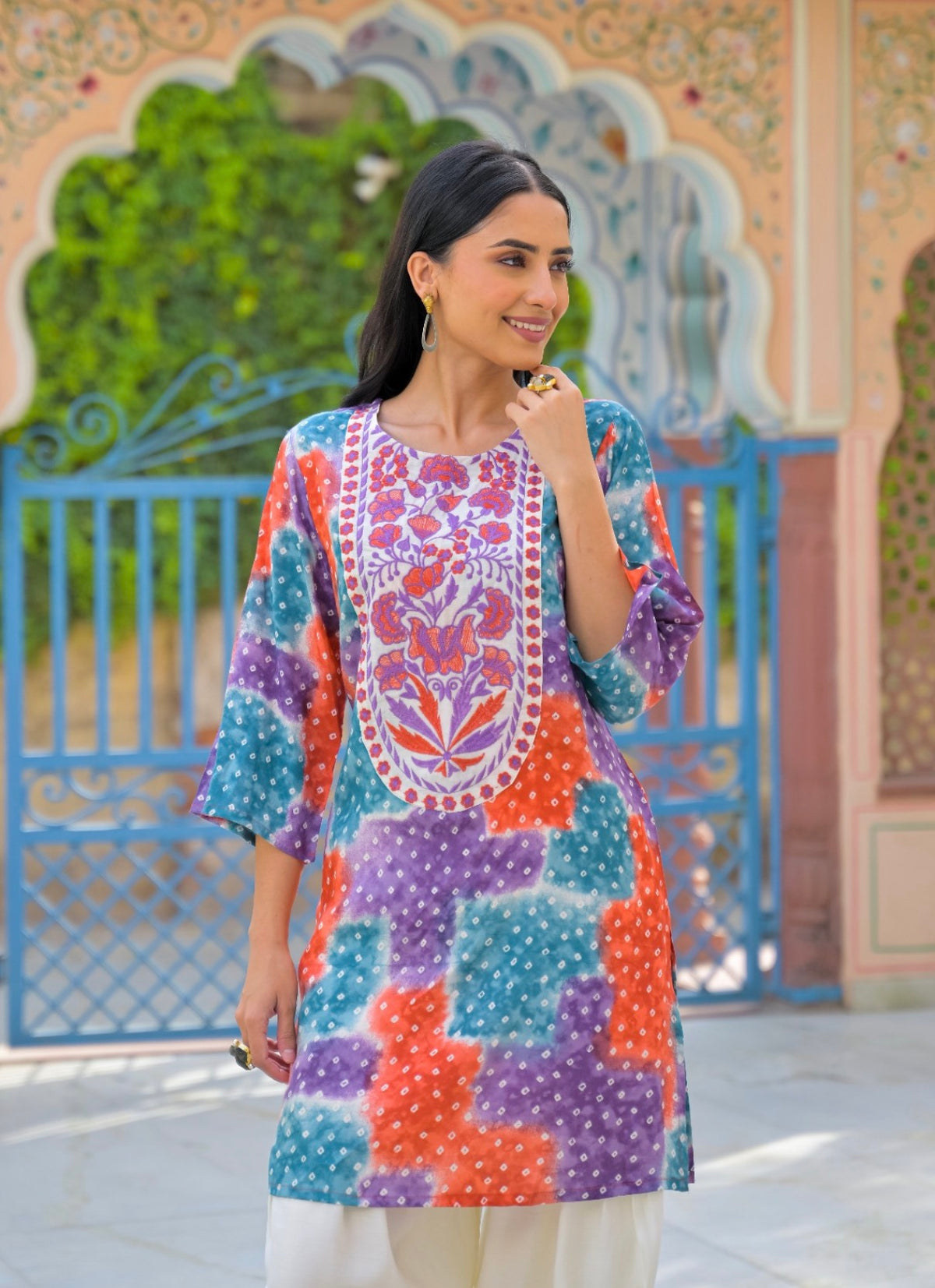 Fiesta bandhani artisanal farshi set