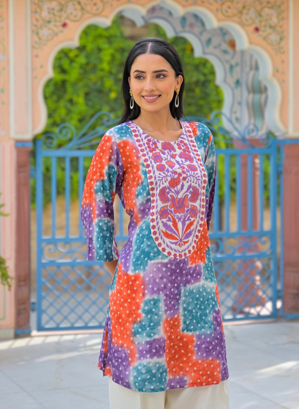 Fiesta bandhani artisanal farshi set