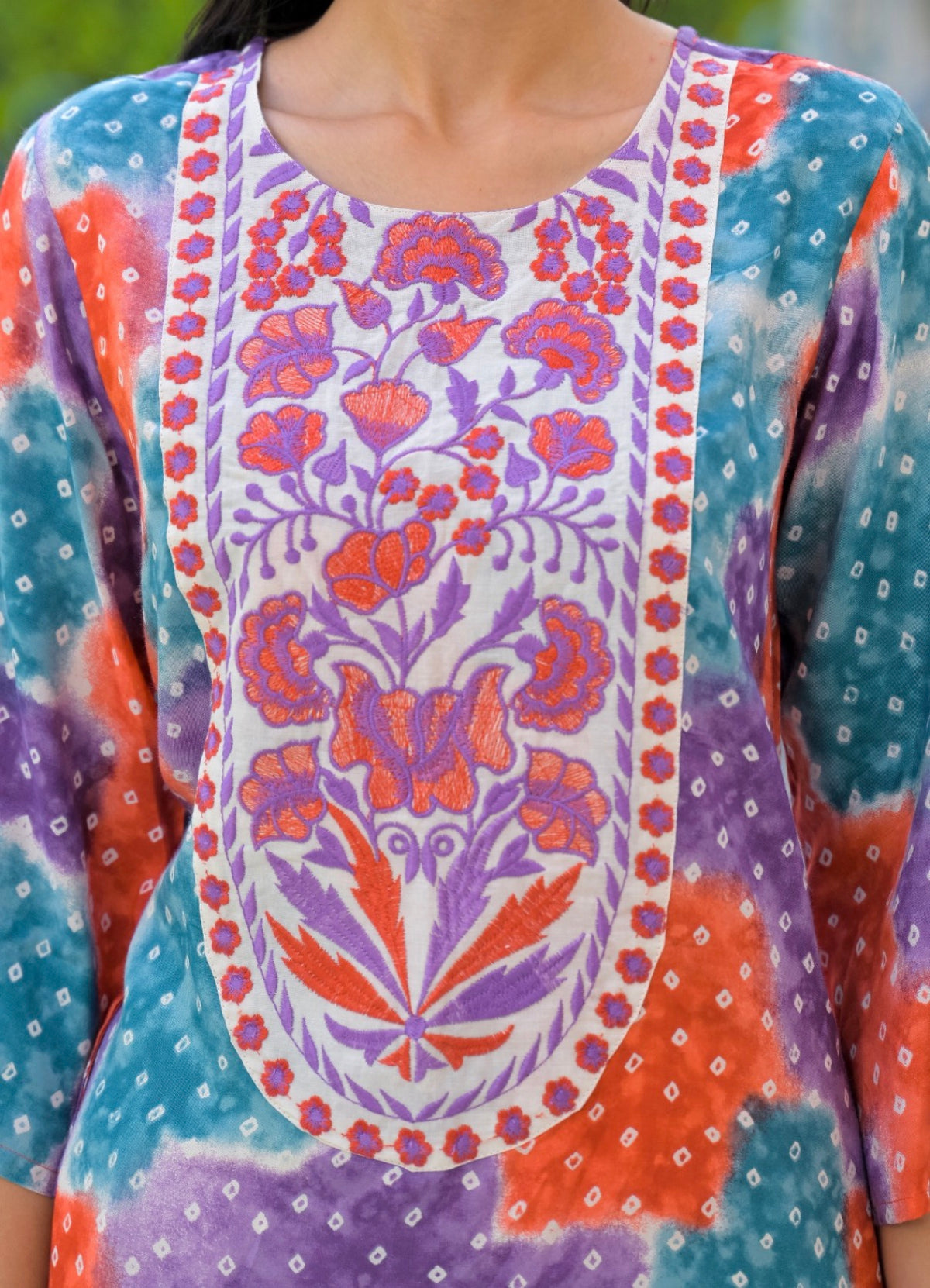 Fiesta bandhani artisanal farshi set