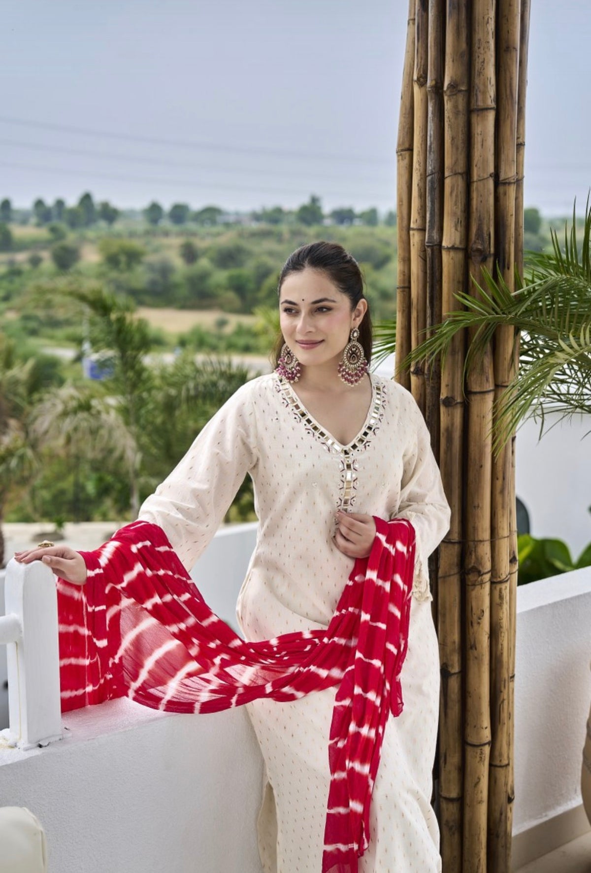 Crimson pink bloom kurta set