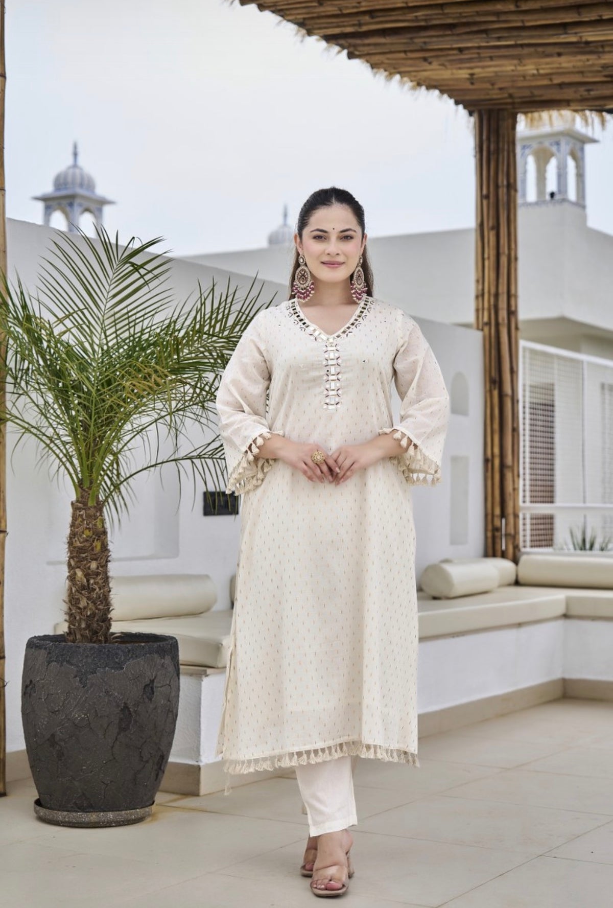 Crimson pink bloom kurta set