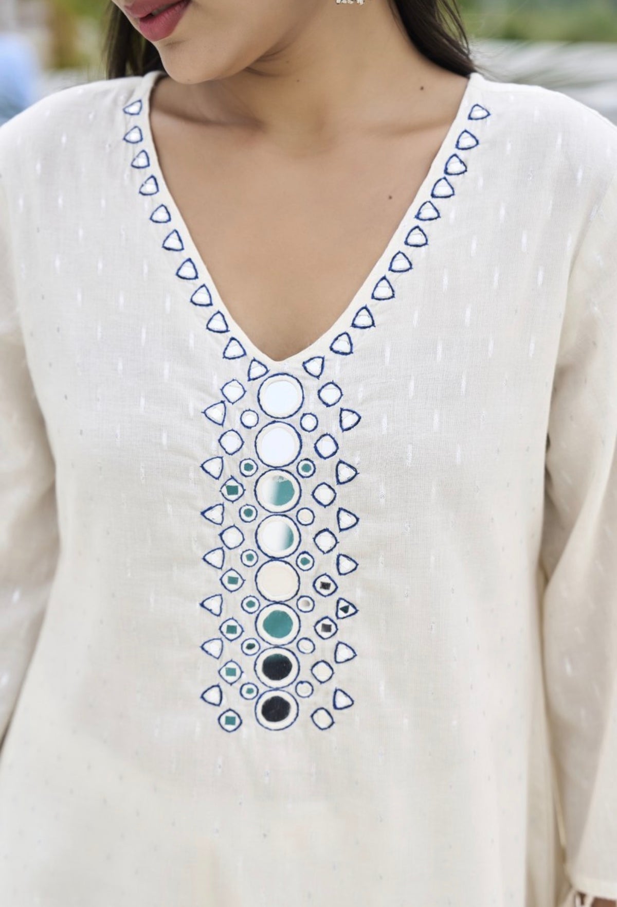 Crimson blue bloom kurta set