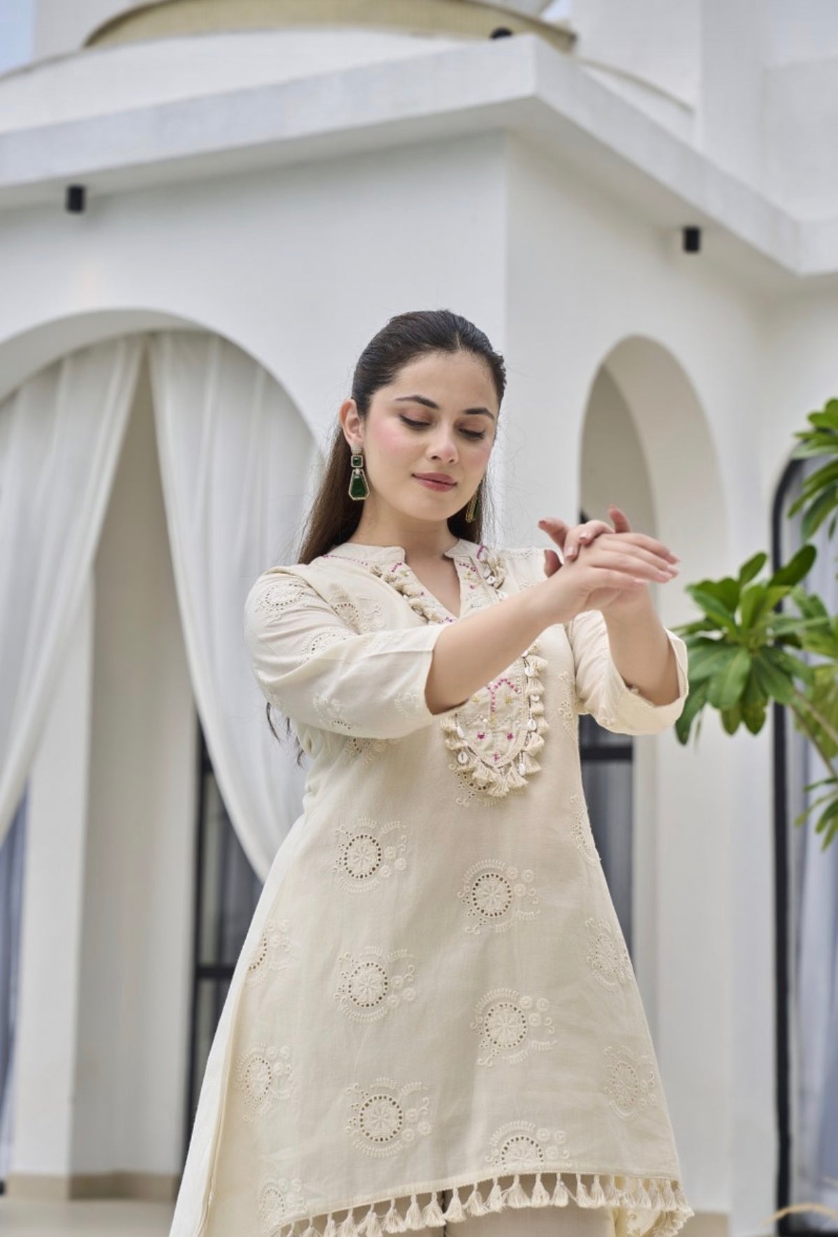 Breezy chic ivory elegance kurta set