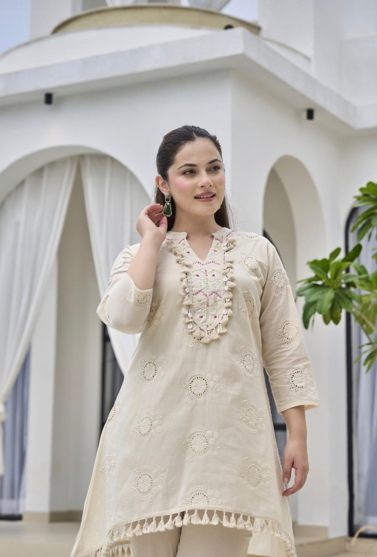 Breezy chic ivory elegance kurta set
