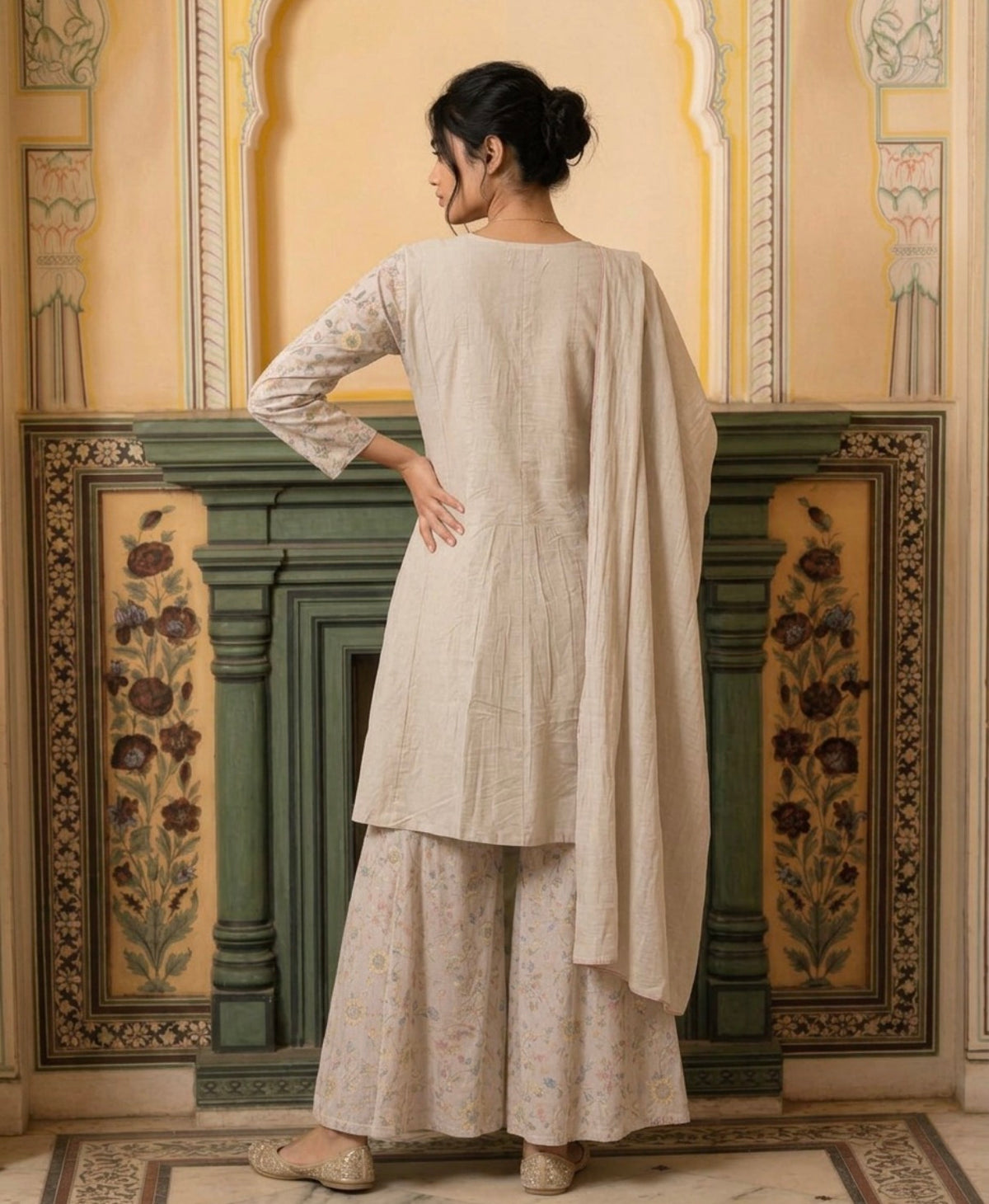 Pastel noor floral kurta set