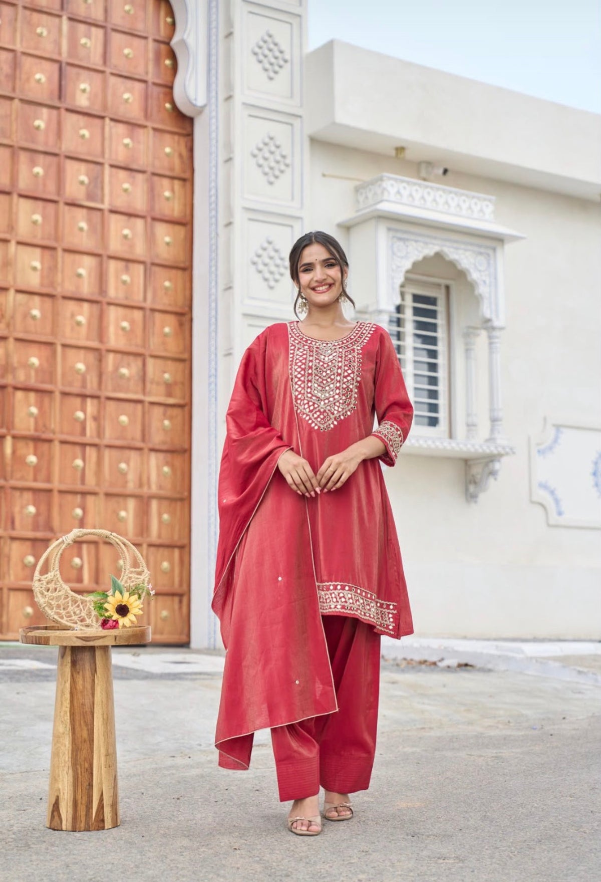 Crimson mehfil grace kurta set