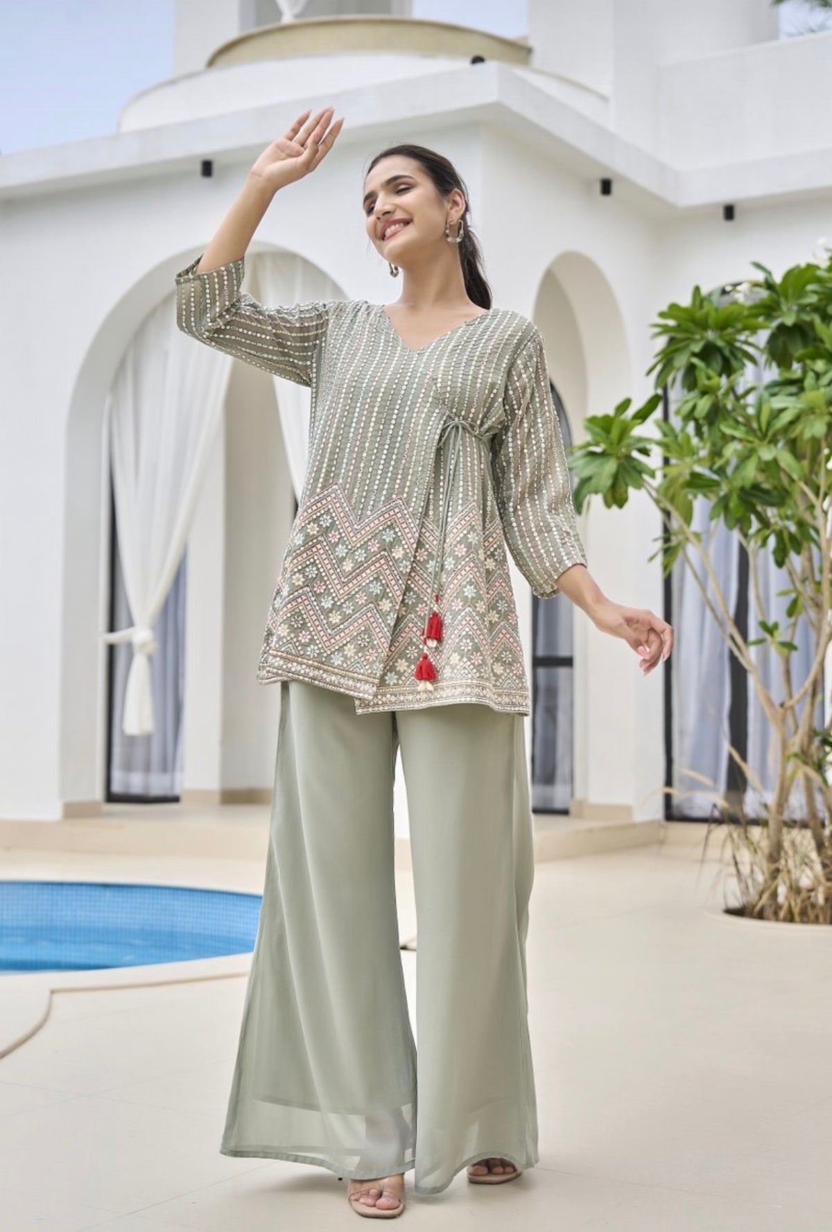 Olive mist serenity kurta set