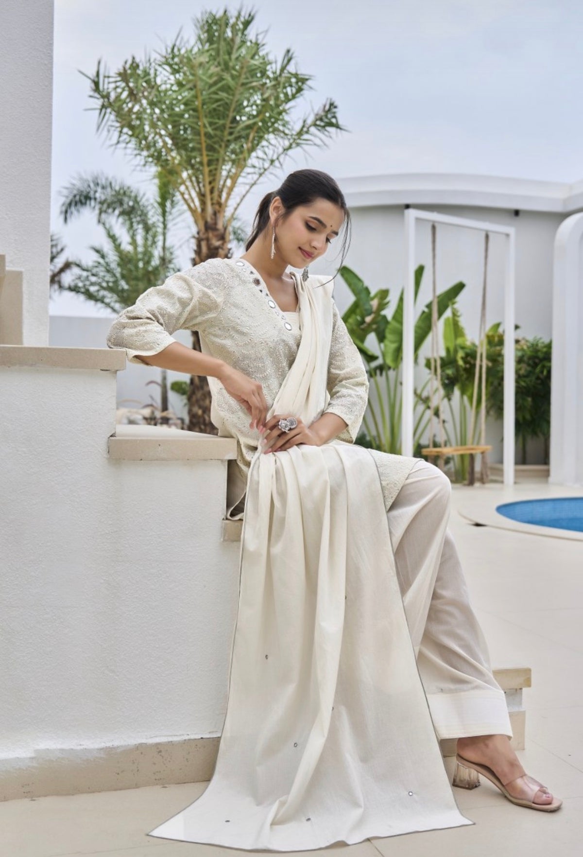 Pearl mist charm kurta set