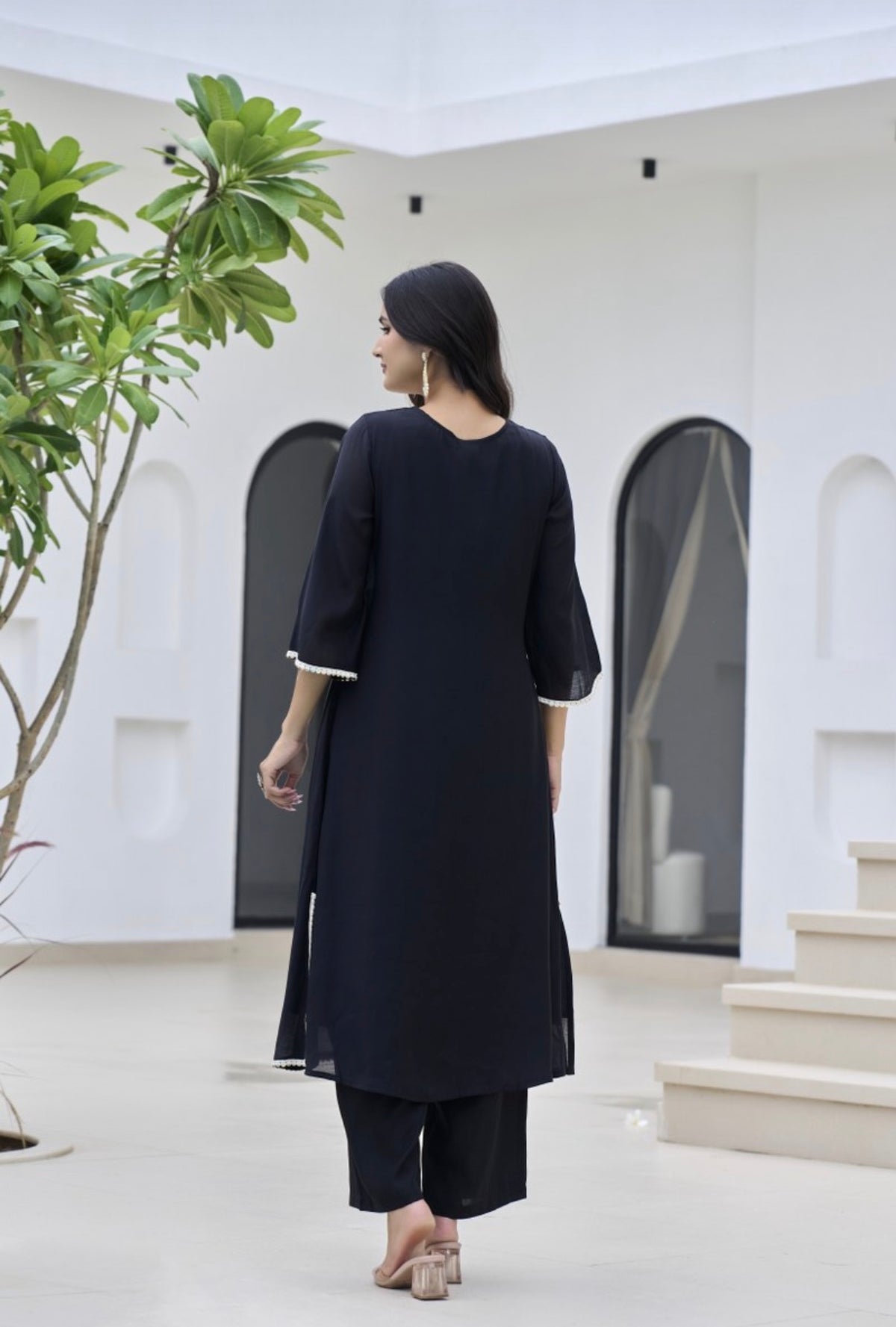 Ebony pearl embellished kurta set