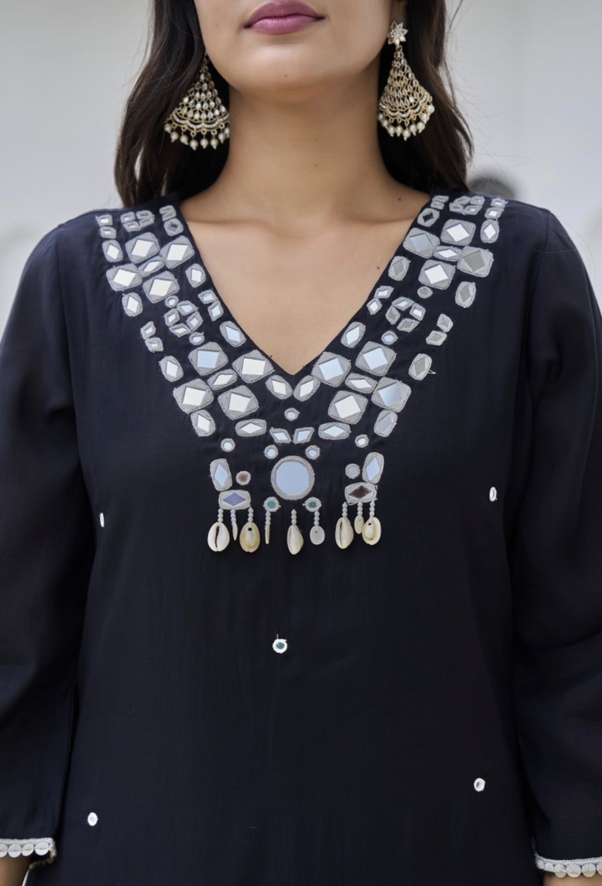 Ebony pearl embellished kurta set